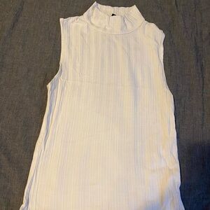 Dynamite High Neck White Tank Top